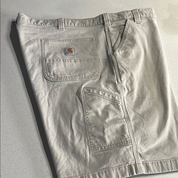 Carhartt Gray Relaxed Flat Front Flex Shorts Versatile Style Waist 46 - Picture 5 of 11